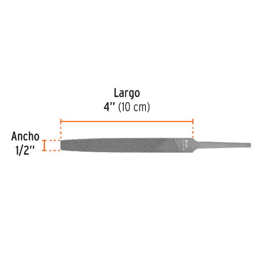 Lima plana, bastarda, 4"