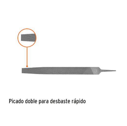 Lima plana, bastarda, 14"