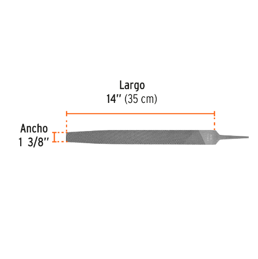 Lima plana, bastarda, 14"