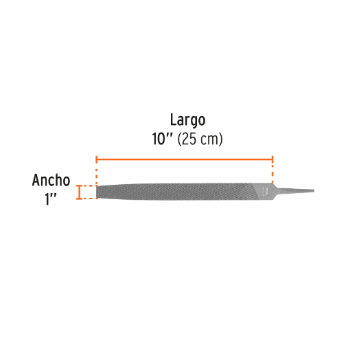 Lima plana, bastarda, 10"