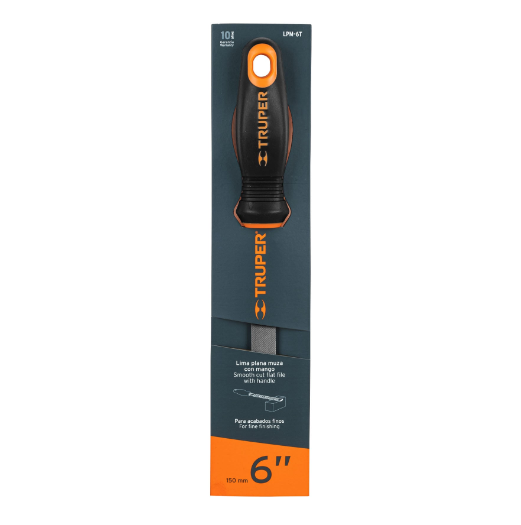 Lima plana muza 6" con mango doble inyección