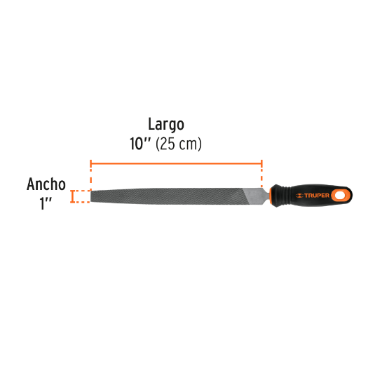 Lima plana bastarda 10" con mango doble inyección
