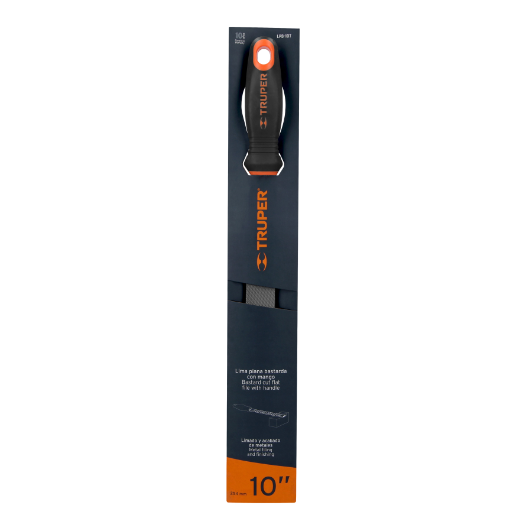Lima plana bastarda 10" con mango doble inyección