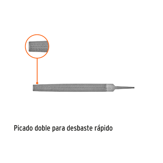 Lima media caña, bastarda, 8"