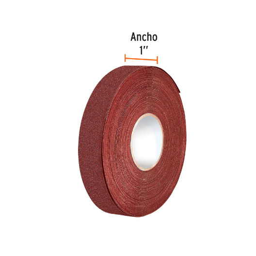 Lija para plomero, ancho 1", rollo de 45 m, grano 100