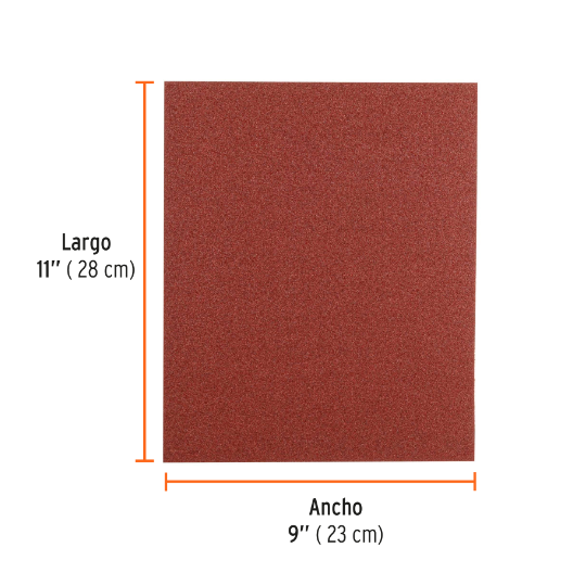 Lija de esmeril roja, grano 80