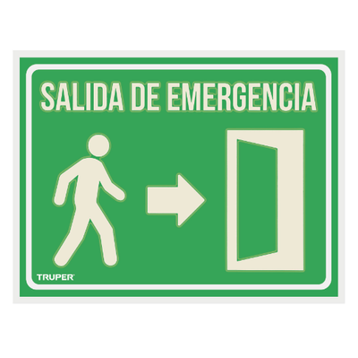 Letrero de señalización "SALIDA DE EMERGENCIA", 21 x 28 cm