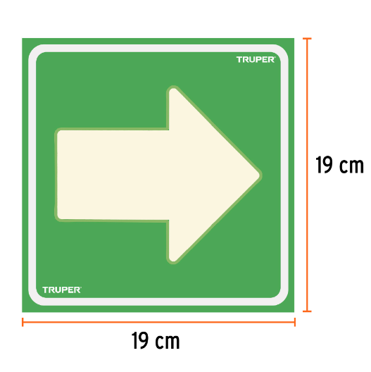 Letrero de señalización "FLECHA", 19 x 19 cm