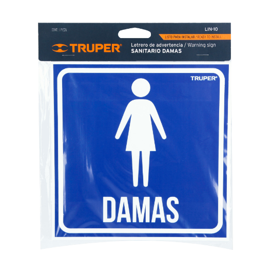 Letrero de señalización "DAMAS", 19 x 19 cm