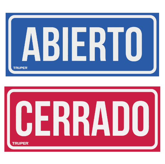 Letrero de señalización "ABIERTO/CERRADO", 28 x 12 cm