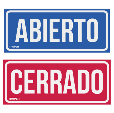 Letrero de señalización "ABIERTO/CERRADO", 28 x 12 cm