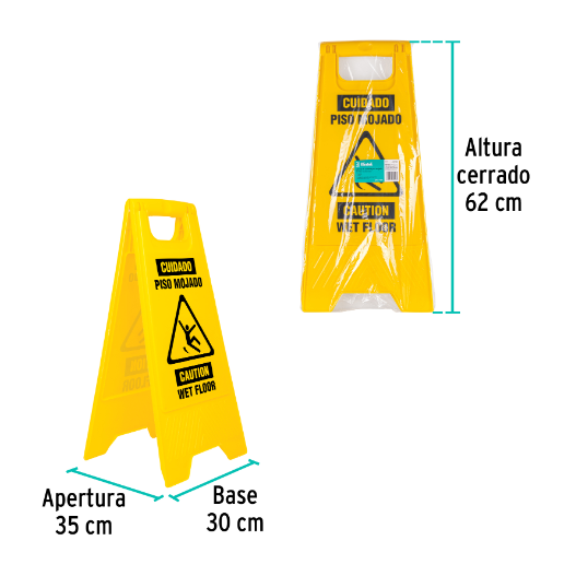 Letrero de piso resbaloso, 60 cm