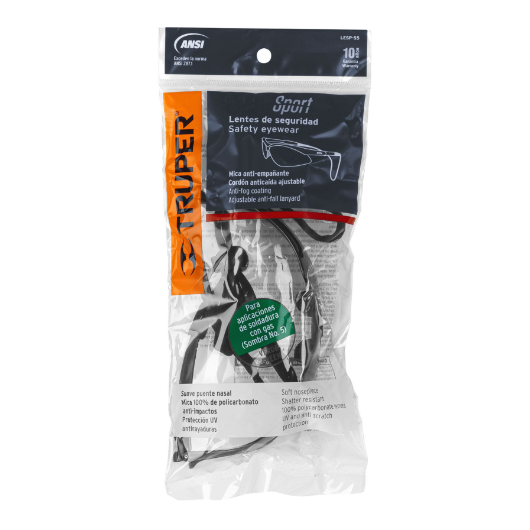 Lentes mica verde antiempaño con sujeta lentes, Sport