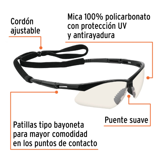 Lentes mica in/out antiempaño con sujeta lentes, Sport