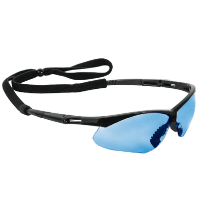 Lentes seguridad azul antiempaño, cordón ajustable, SPORT