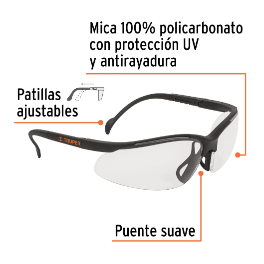 Lentes de seguridad, mica transparente, Vision