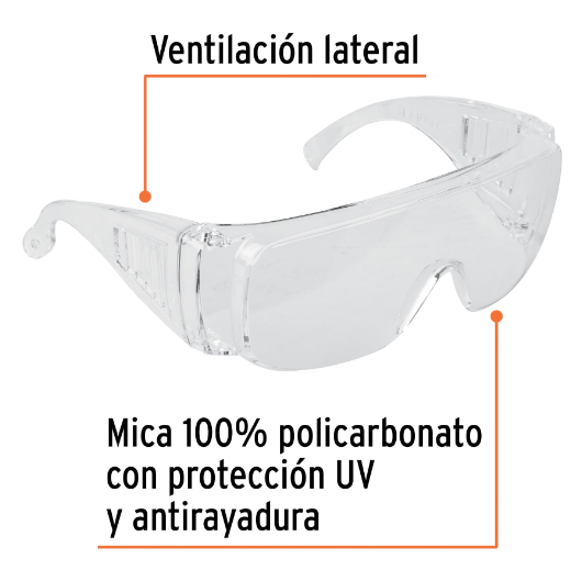 Lentes de seguridad, mica transparente, Safe