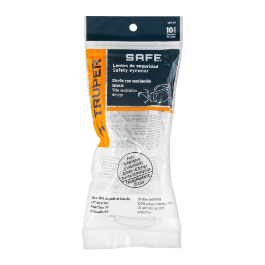 Lentes de seguridad, mica transparente, Safe