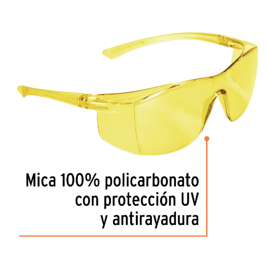 Lentes de seguridad, mica ambar, Ultralite