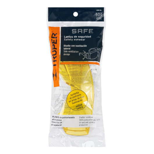 Lentes de seguridad, mica ambar, Safe