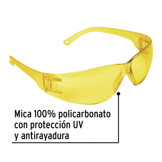 Lentes de seguridad, mica ámbar, Pretul, Lite
