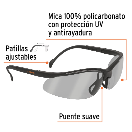 Lentes de seguridad ligeros, mica interior-exterior, Vision