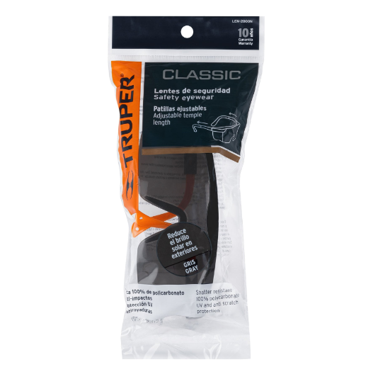 Lentes de seguridad ajustables, mica gris, Classic