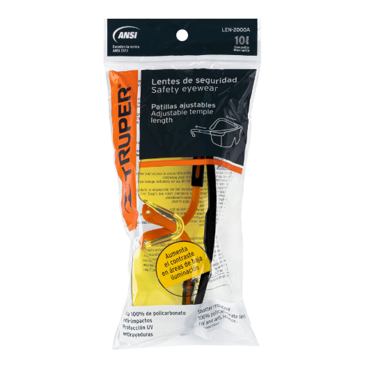 Lentes de seguridad ajustables, ambar