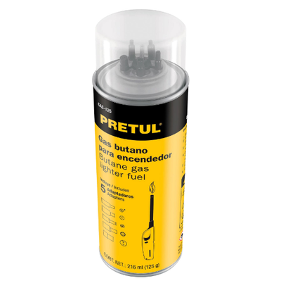 Lata de gas butano para encendedor, 125 ml