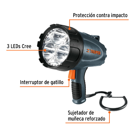 Lámpara recargable de led alta potencia, 1500 lm, 5 W sustituye 102418
