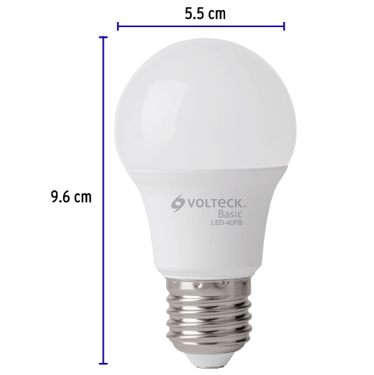 Lámpara LED,A19,6W,luz de día,Volteck Basic, 4 pzas en caja