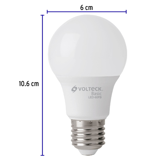 Lámpara LED,A19,8W,luz de día,Volteck Basic, 4 pzas en caja