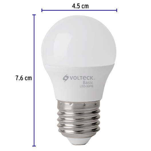 Lámpara LED,A19,3W,luz de día,Volteck Basic, 4 pzas en caja