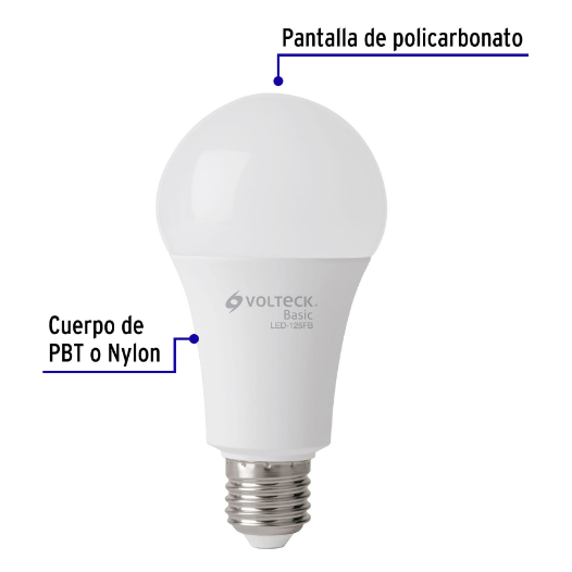Lámpara LED,A19,16W,luz de día,Volteck Basic, 4 pzas en caja