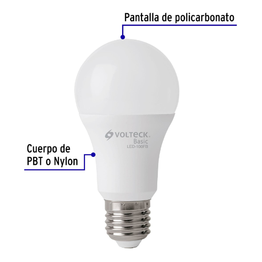 Lámpara LED,A19,14W,luz de día,Volteck Basic, 4 pzas en caja