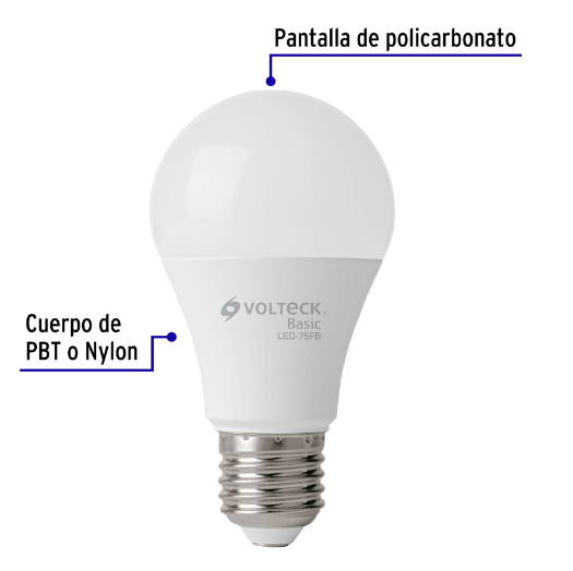 Lámpara LED,A19,10W,luz de día,Volteck Basic, 4 pzas en caja