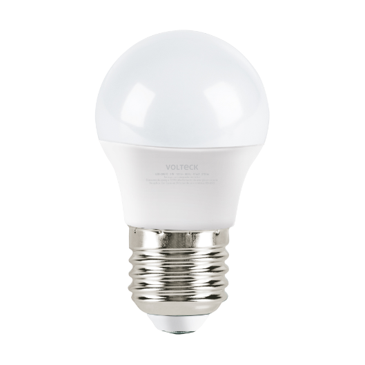 Lámpara LED tipo bulbo G45 3 W luz de día, caja, Volteck