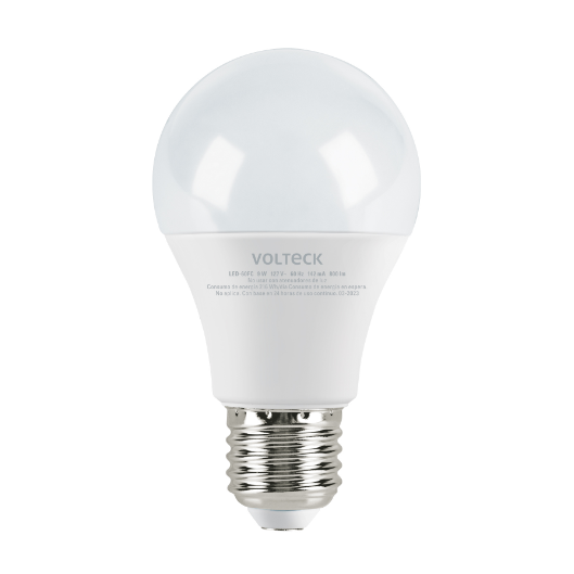 Lámpara LED tipo bulbo A19 9 W luz de día, caja, Volteck