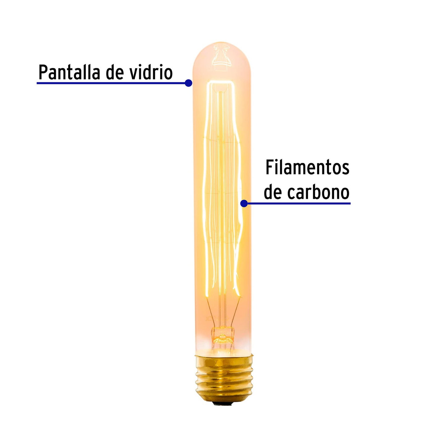 Lámpara incandescente vintage, 40W, probeta