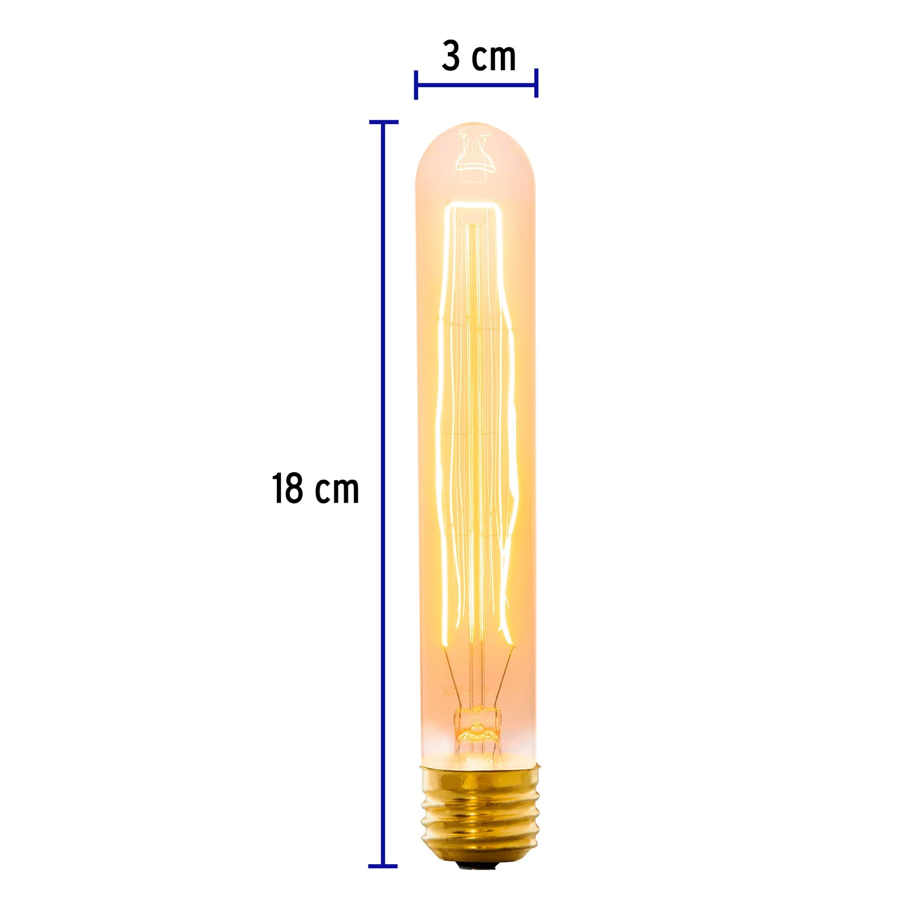 Lámpara incandescente vintage, 40W, probeta
