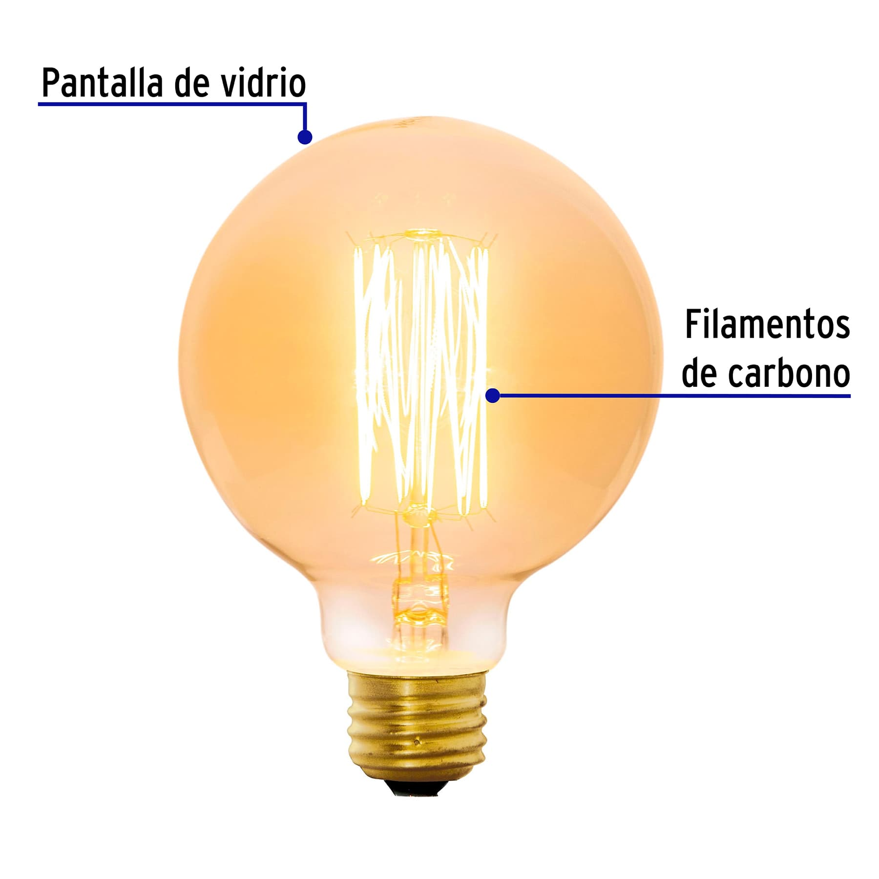 Lámpara incandescente vintage, 40W, globo