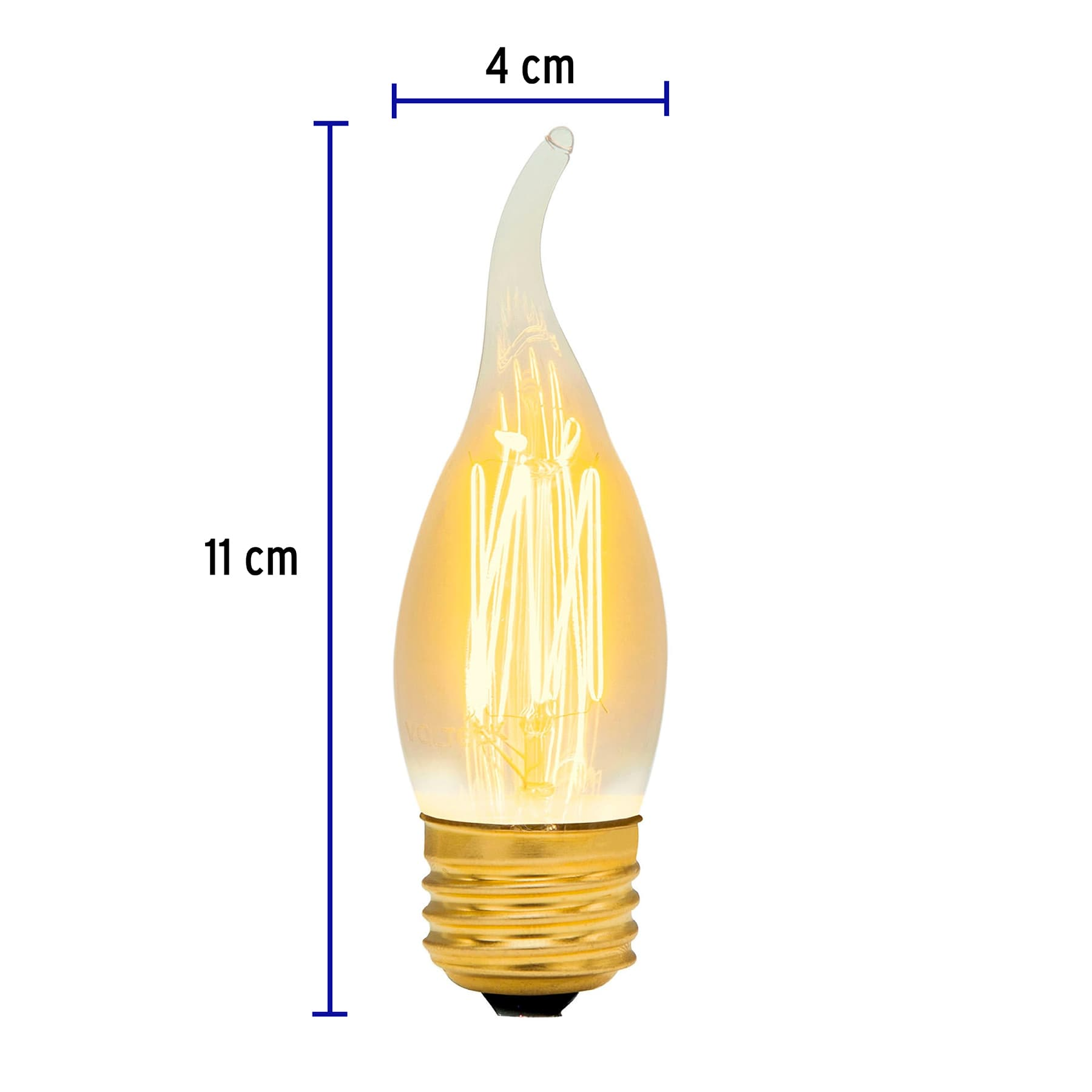 Lámpara incandescente vintage, 40W, flama