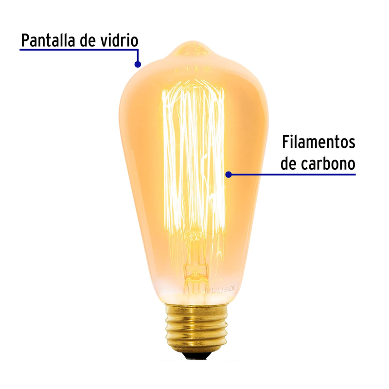 Lámpara incandescente vintage, 40W, Edison