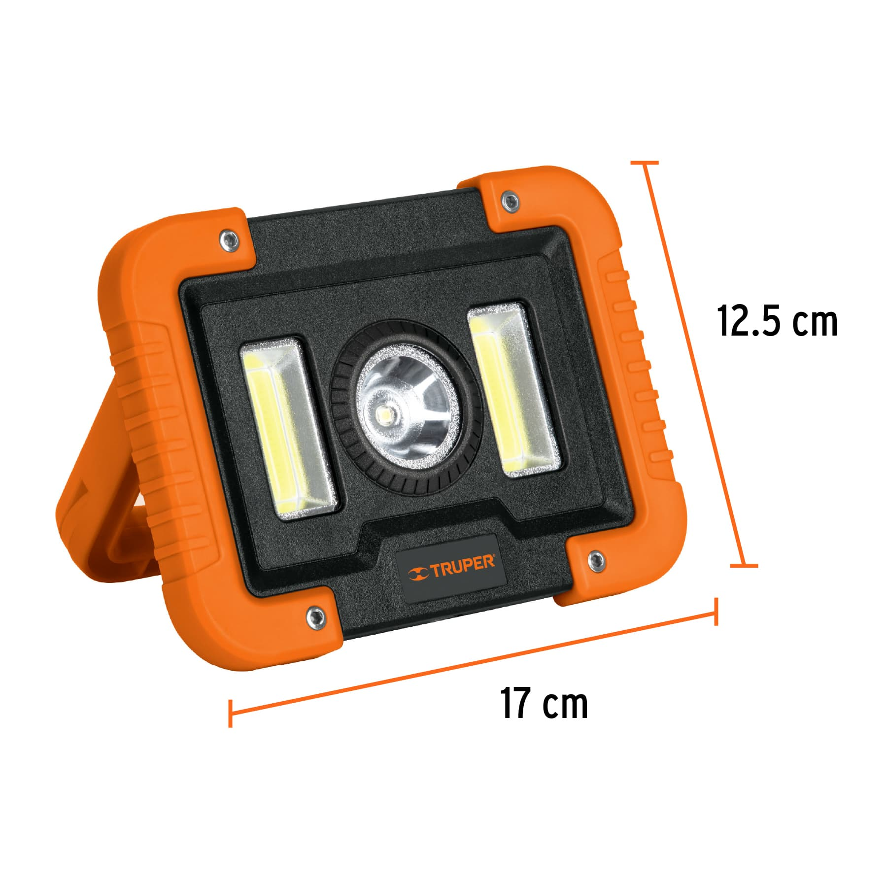 Lámpara de trabajo recargable de LEDs laterales y central