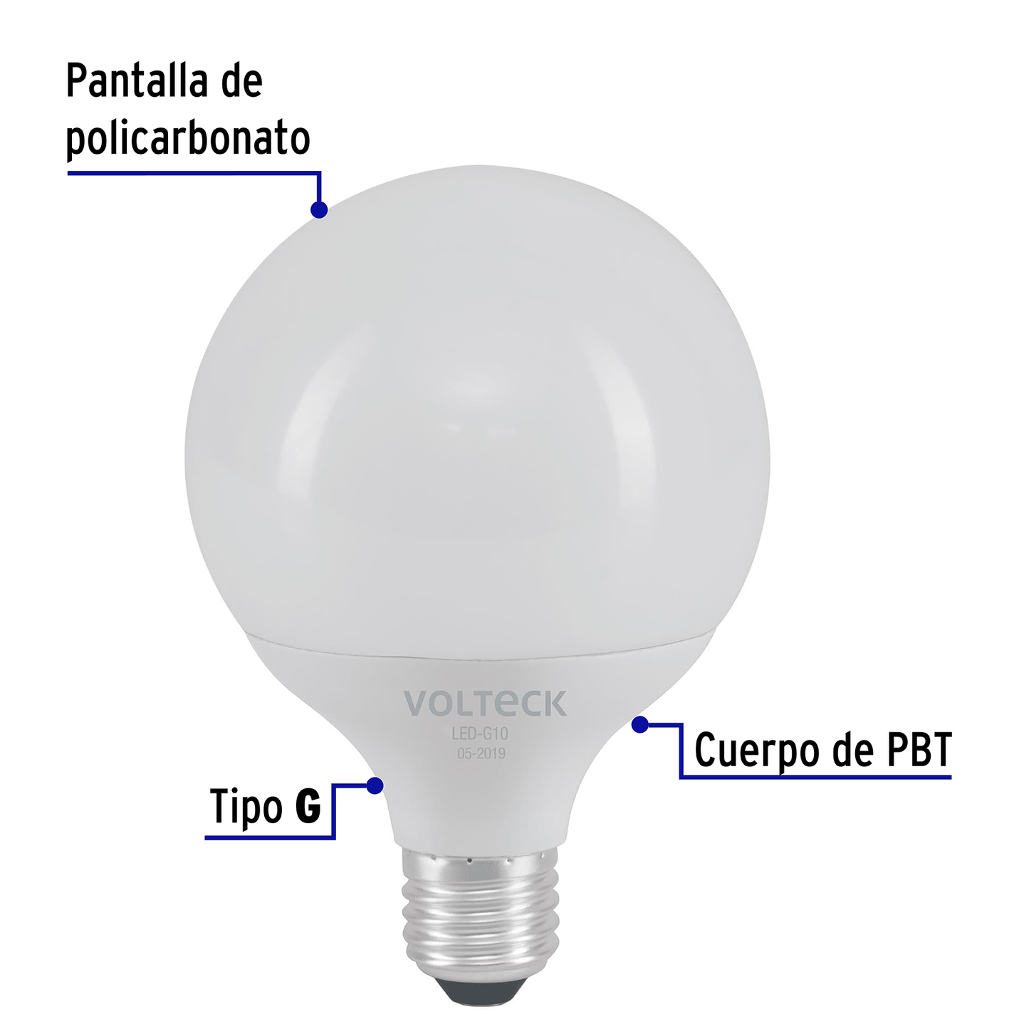 Lámpara de LED, tipo globo, 8 W, luz de día