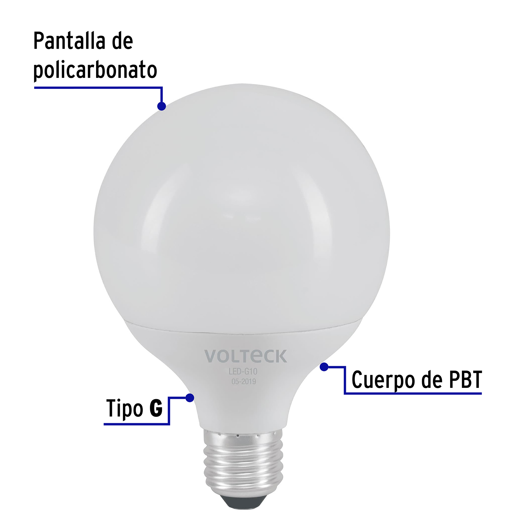 Lámpara de LED, tipo globo, 8 W, luz de día