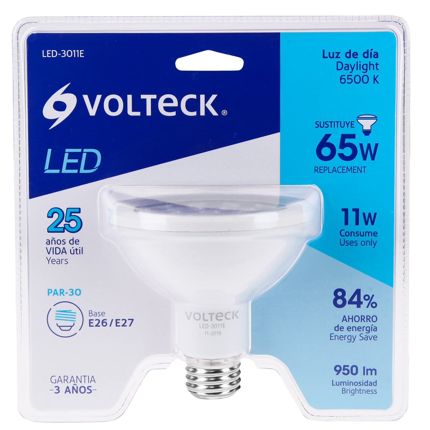 Lámpara de LED, PAR 30, 11 W, luz de día