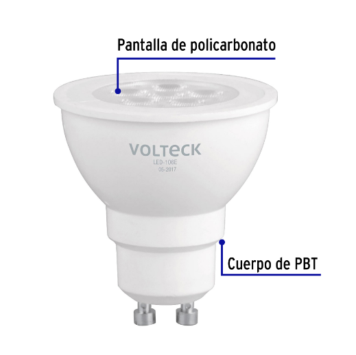 Lámpara de LED, MR16, GU10, 6 W, luz de día