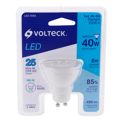 Lámpara de LED, MR16, GU10, 6 W, luz de día