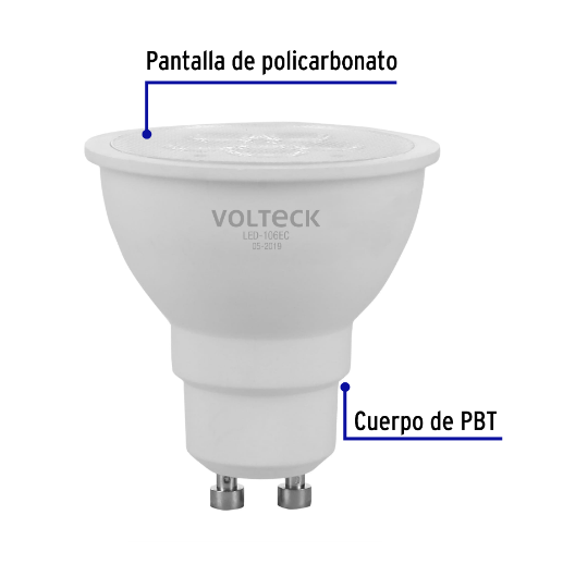 Lámpara de LED, MR16, GU10, 6 W, luz cálida
